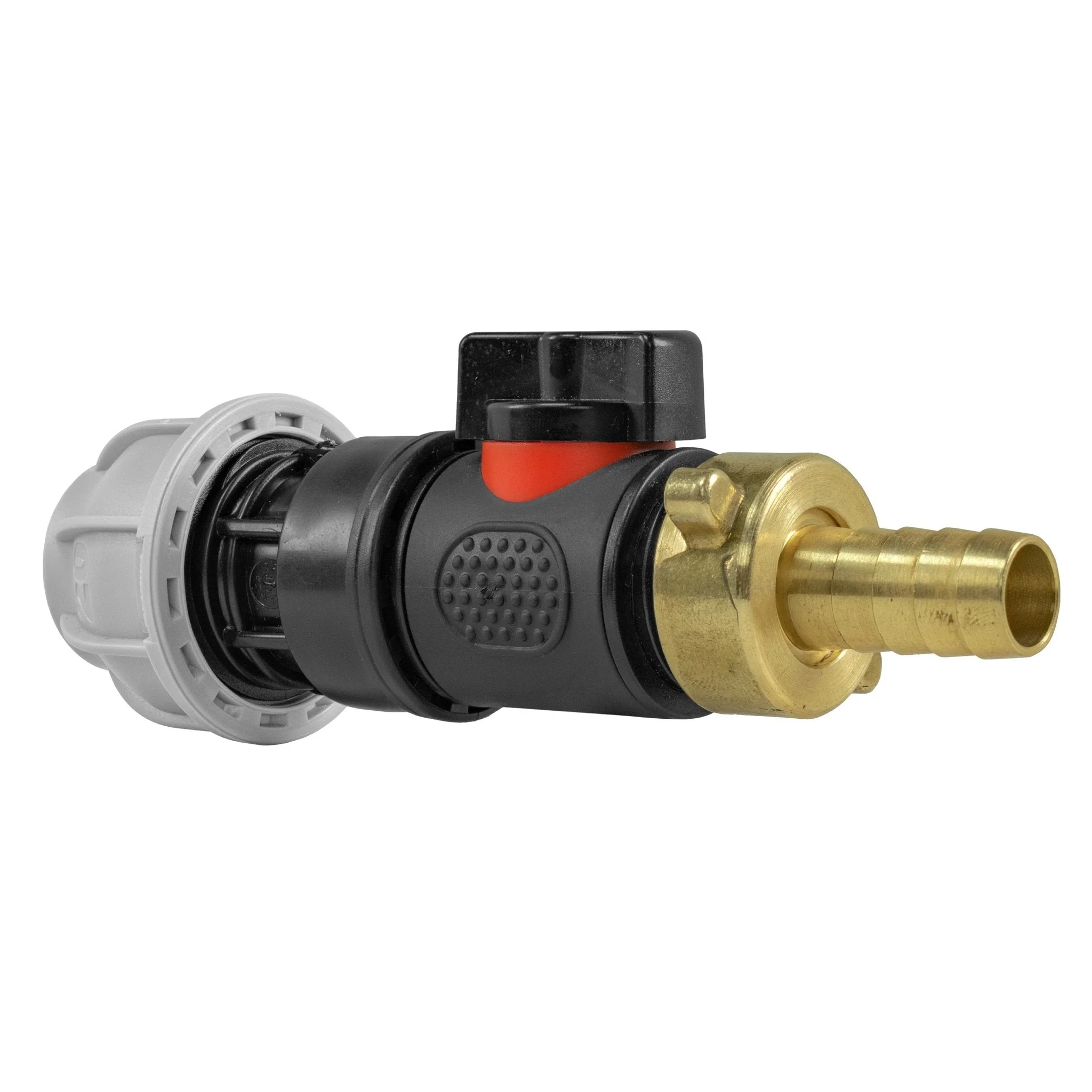 20mm MDPE Straight with In-Line BSPM Valve and 13mm Brass Barb - Image 2