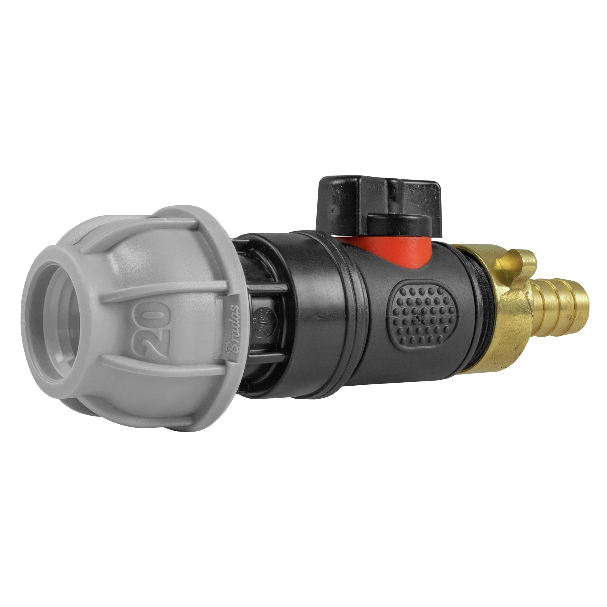 20mm MDPE Straight with In-Line BSPM Valve and 13mm Brass Barb - Image 3
