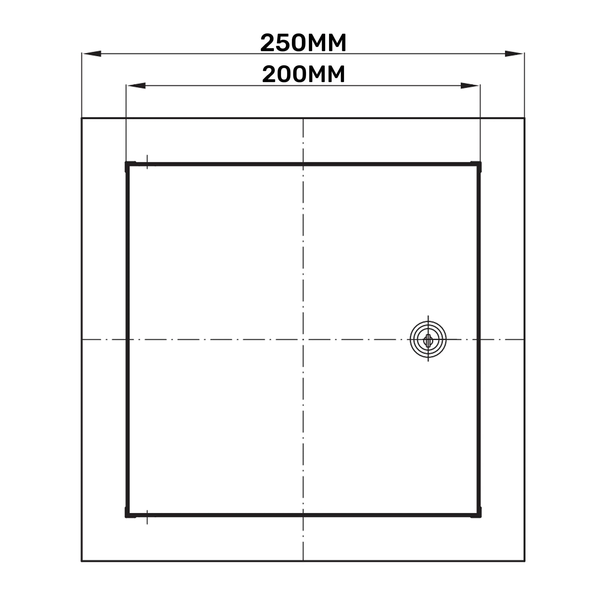 Access Panel Door Metal With Lock, White 200mm x 250mm - Image 21