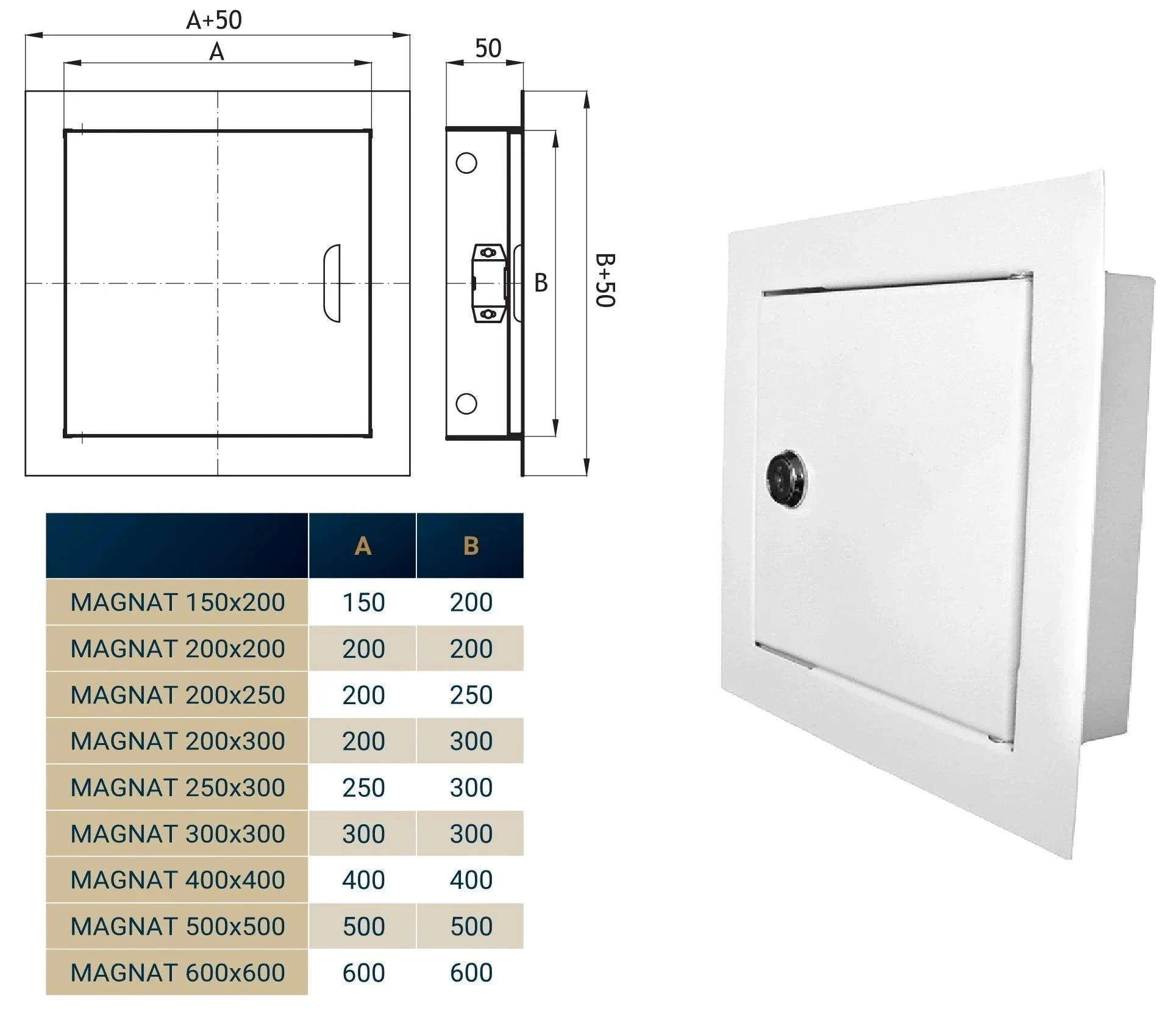 Access Panel Door Metal With Lock, White 250mm x 300mm - Image 20