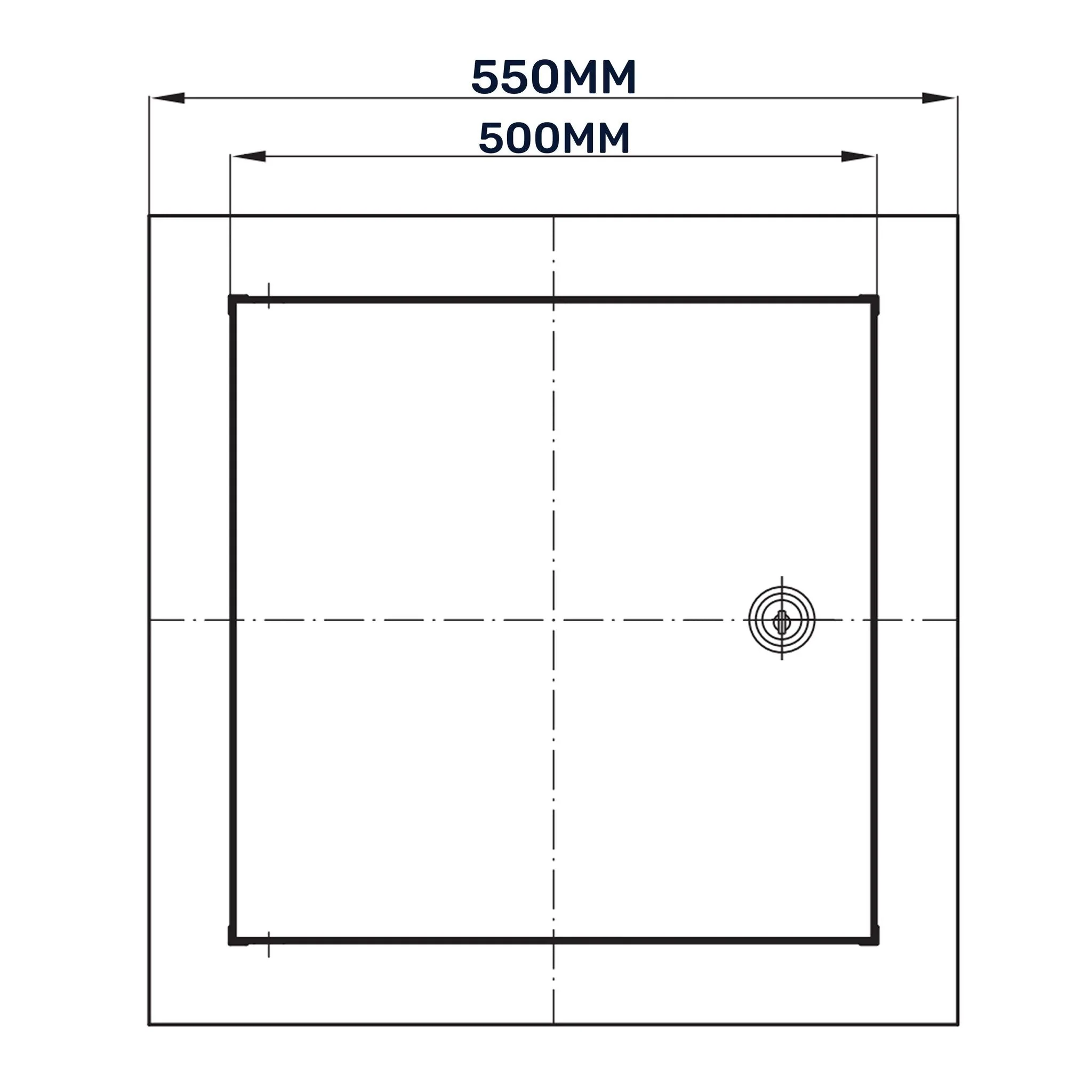 Access Panel Door Metal With Lock, White 500mm x 500mm - Image 20