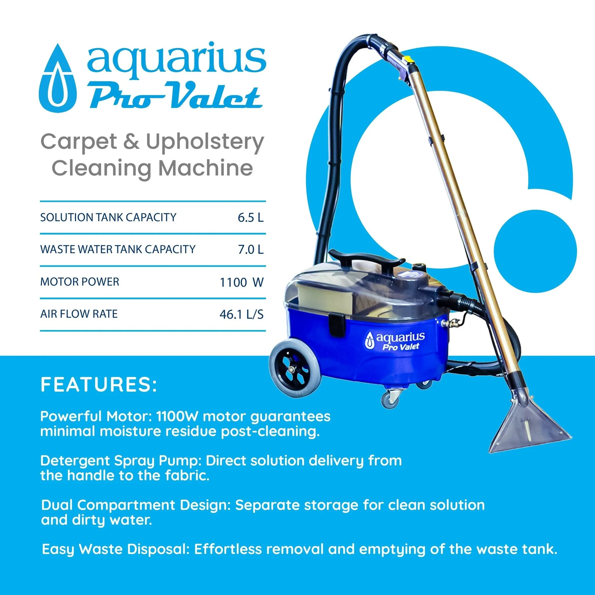 Aquarius Pro Valet Carpet and Upholstery Cleaner Car Valeting Machine - Image 3