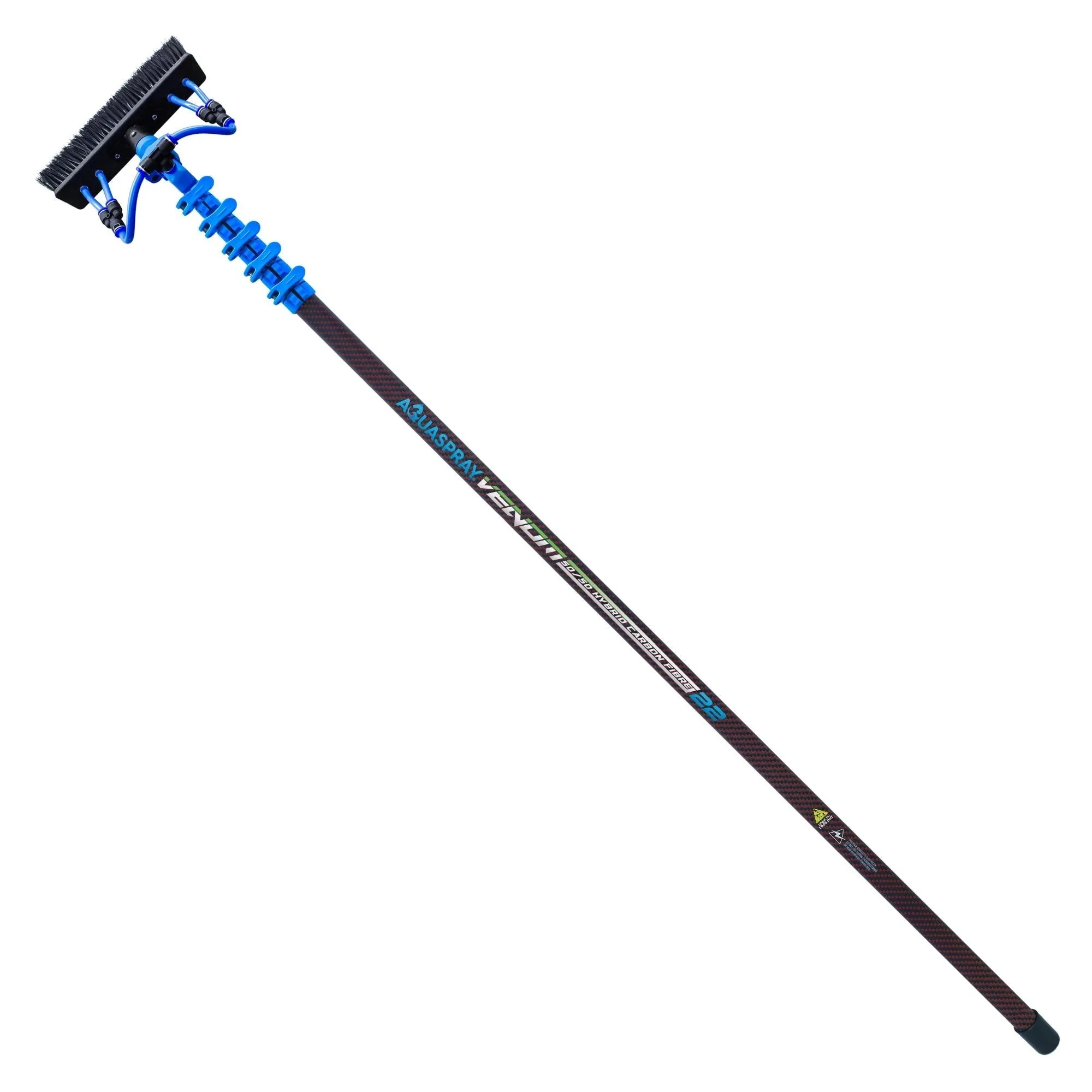 Aquaspray Venom 22ft Hybrid 50% Carbon, 50% Fiberglass Waterfed Window Cleaning Pole – 5 Sections - Image 4