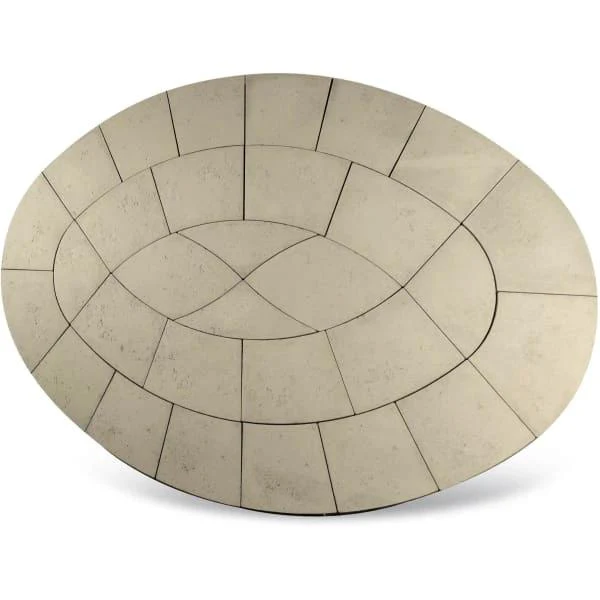 Baroque Oval Patio Kit Limestone Effect (3.2m x 2.2m)
