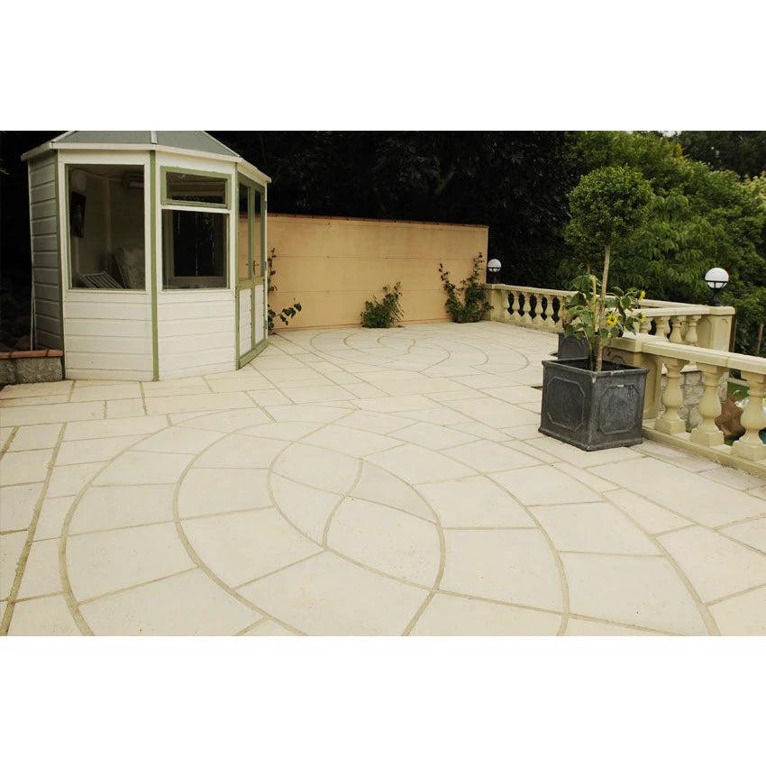 Baroque Oval Patio Kit Limestone Effect (3.2m x 2.2m) - Image 4