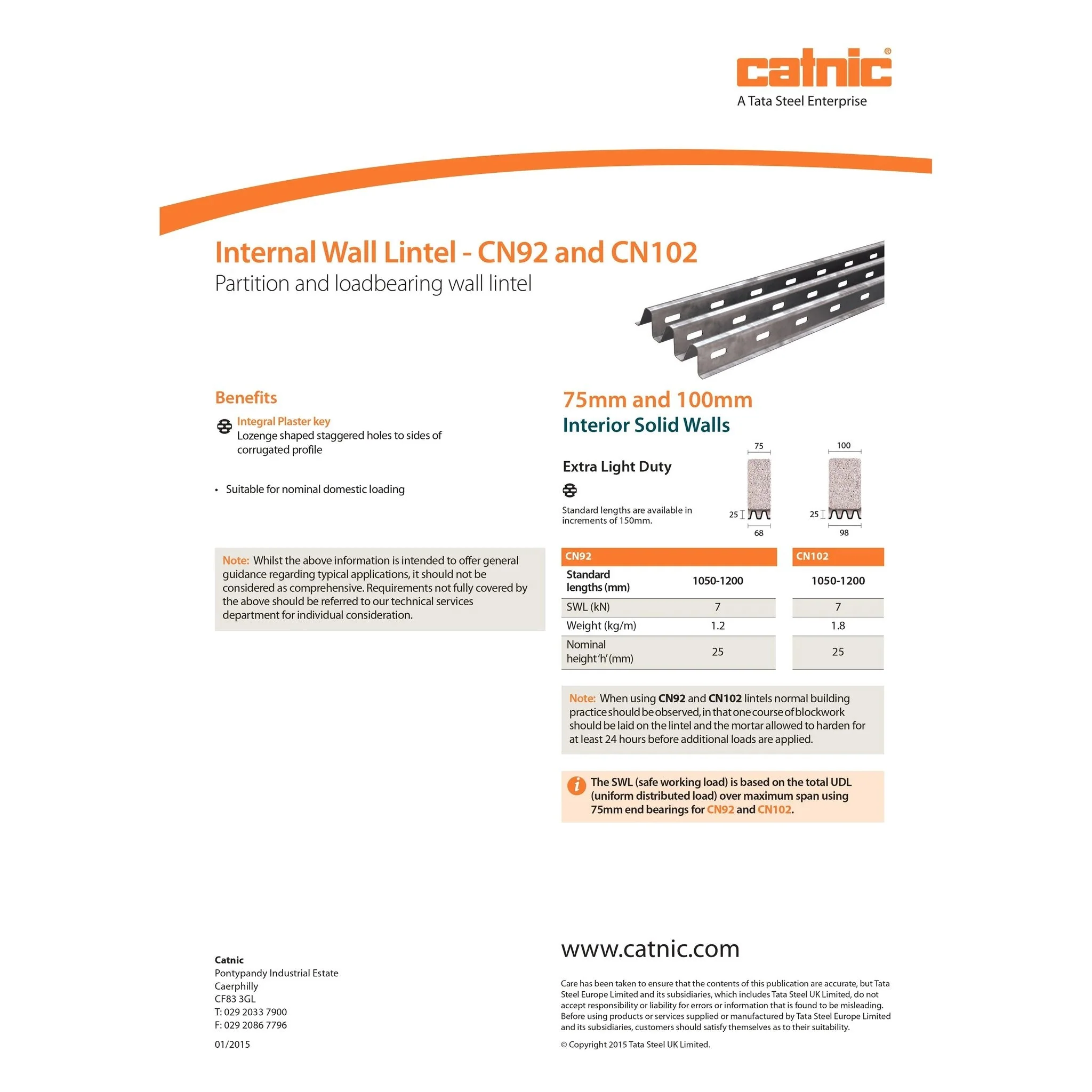 Catnic 100mm CN102 Light Duty Internal Wall Lintel - Image 3