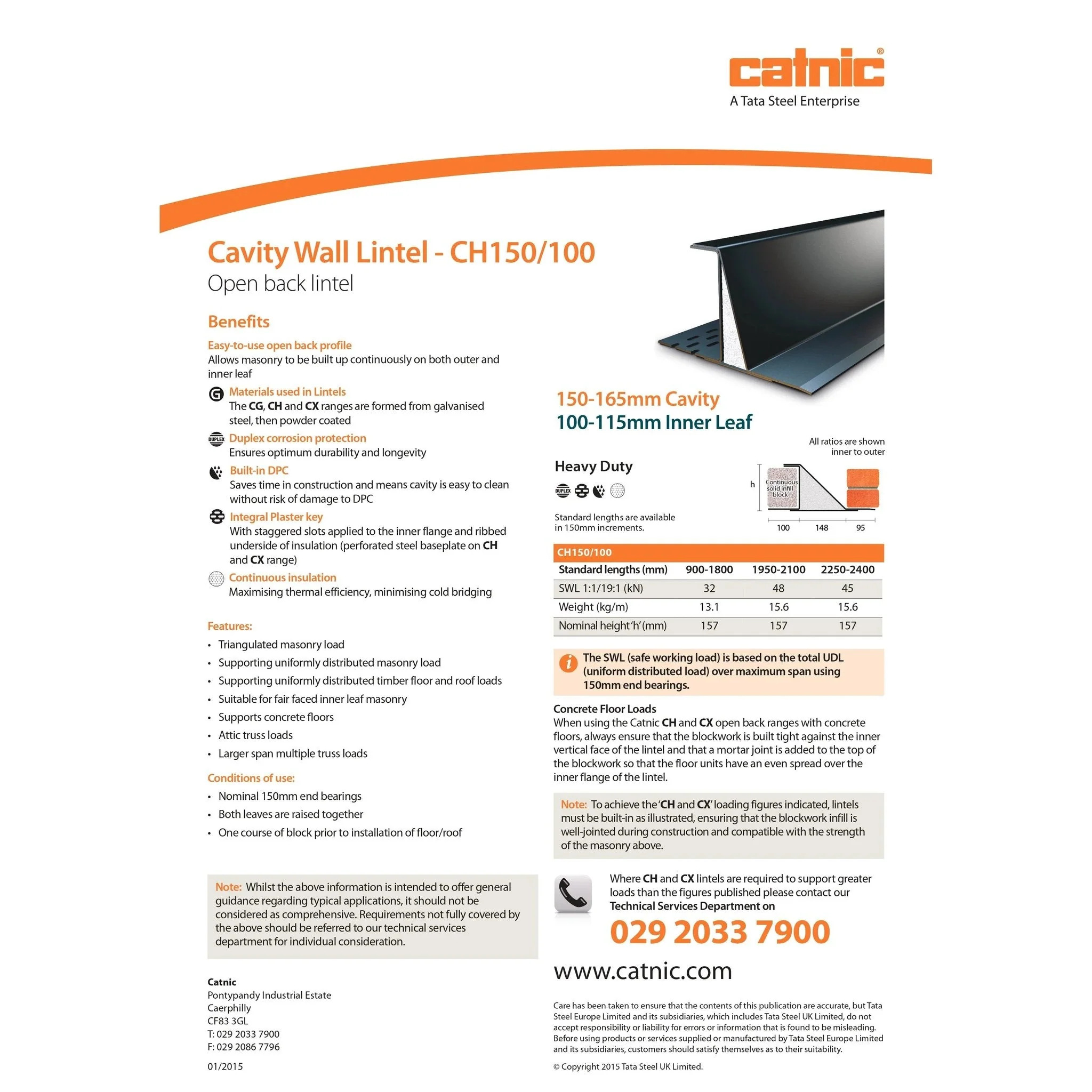 Catnic CH150/100 150mm Heavy Duty Cavity Wall Lintel - Image 4