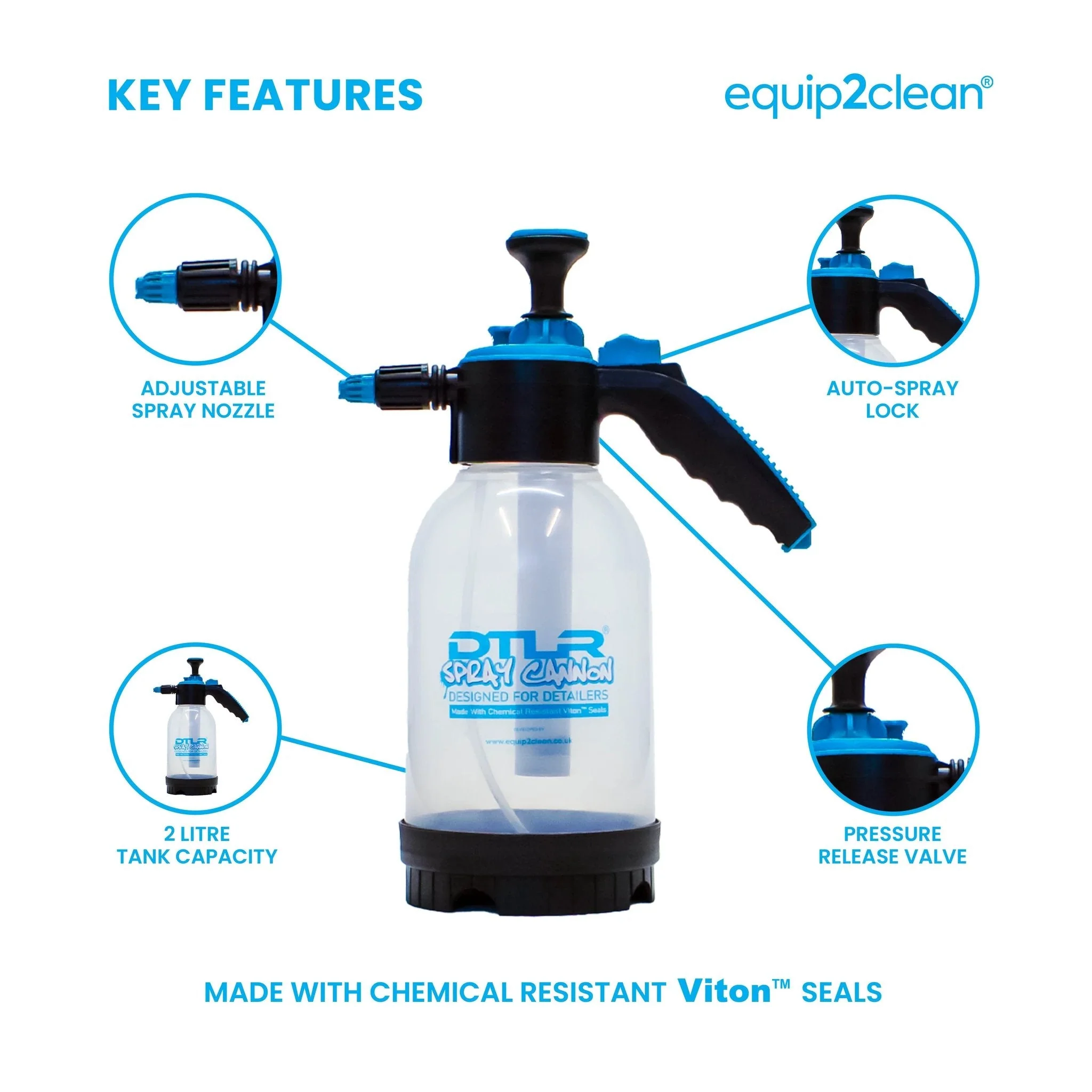 DTLR Spray Cannon  pump action with VITON seals - 2 litre - Image 3