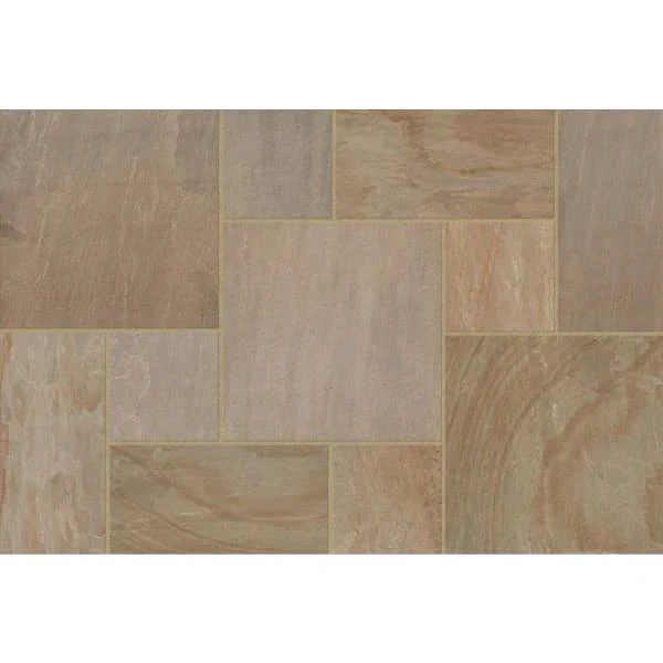 Eden Sandstone Porcelain Linear Pack Paving Slabs, 32 Pack, 1200 x 600 x 20 mm - Image 4