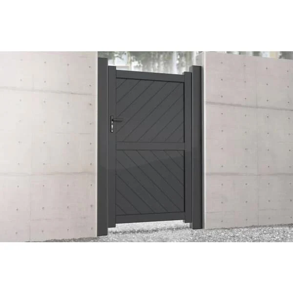 Flat Top Metal Side Gate with Diagonal Infill - Image 2