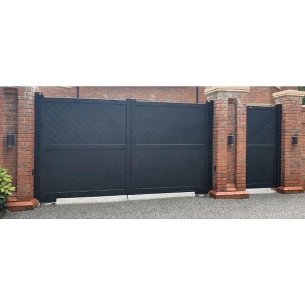 Flat Top Metal Side Gate with Diagonal Infill - Image 3