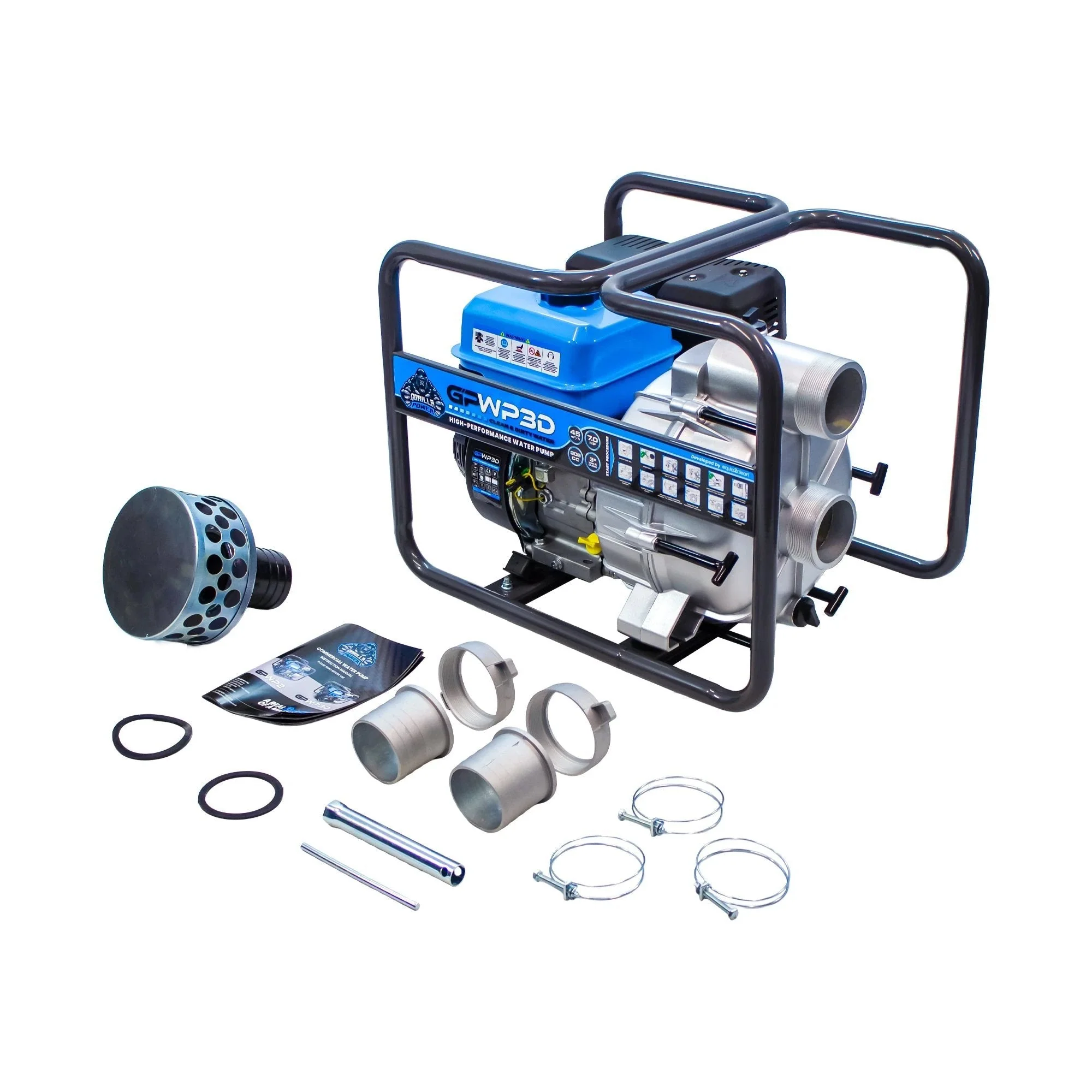 Gorilla Power GPWP3D 3" Dirty / Clean Trash Water Pump - Image 2