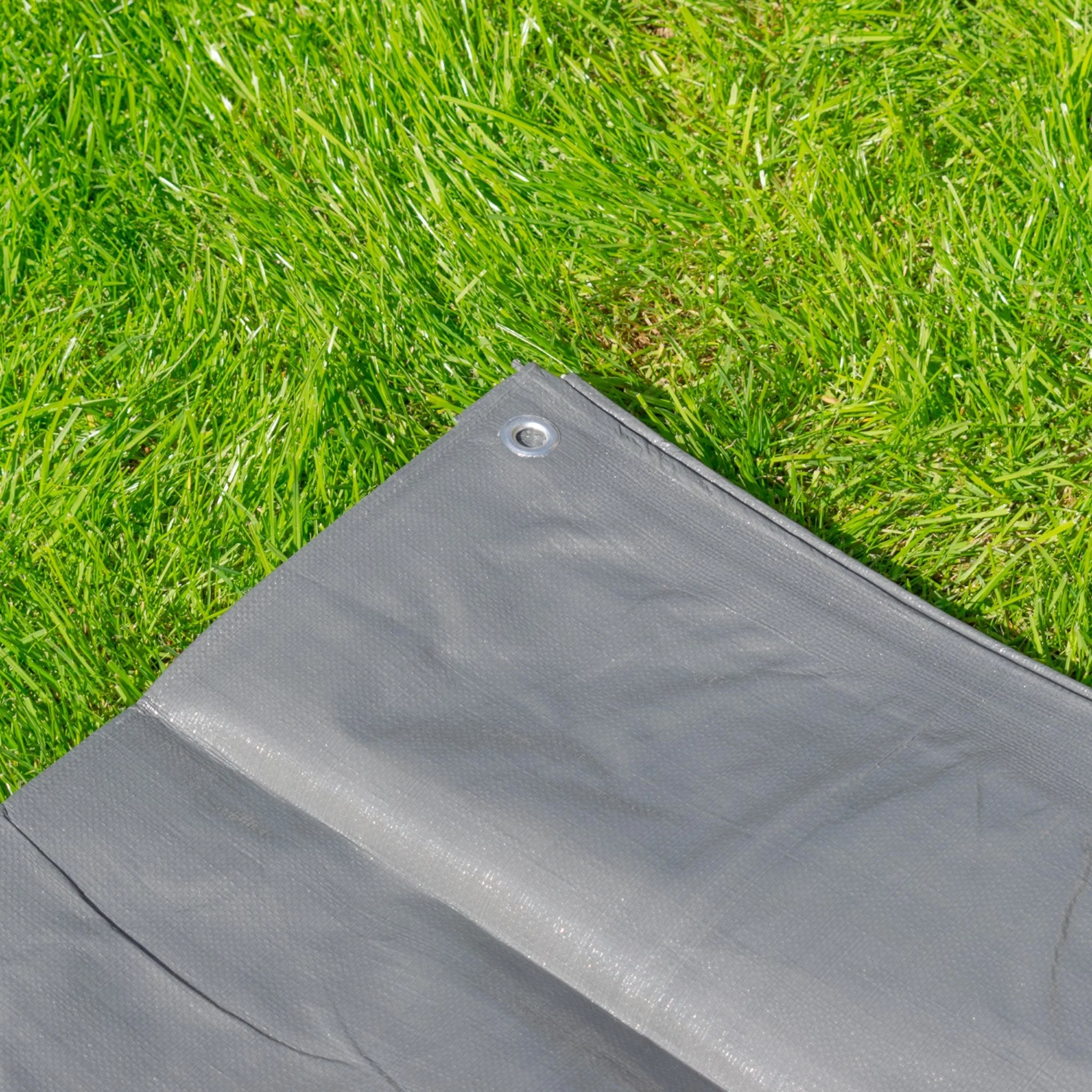Grey L-Grade Tarpaulin with 10 Metres of 8mm Bungee Rope - Image 9