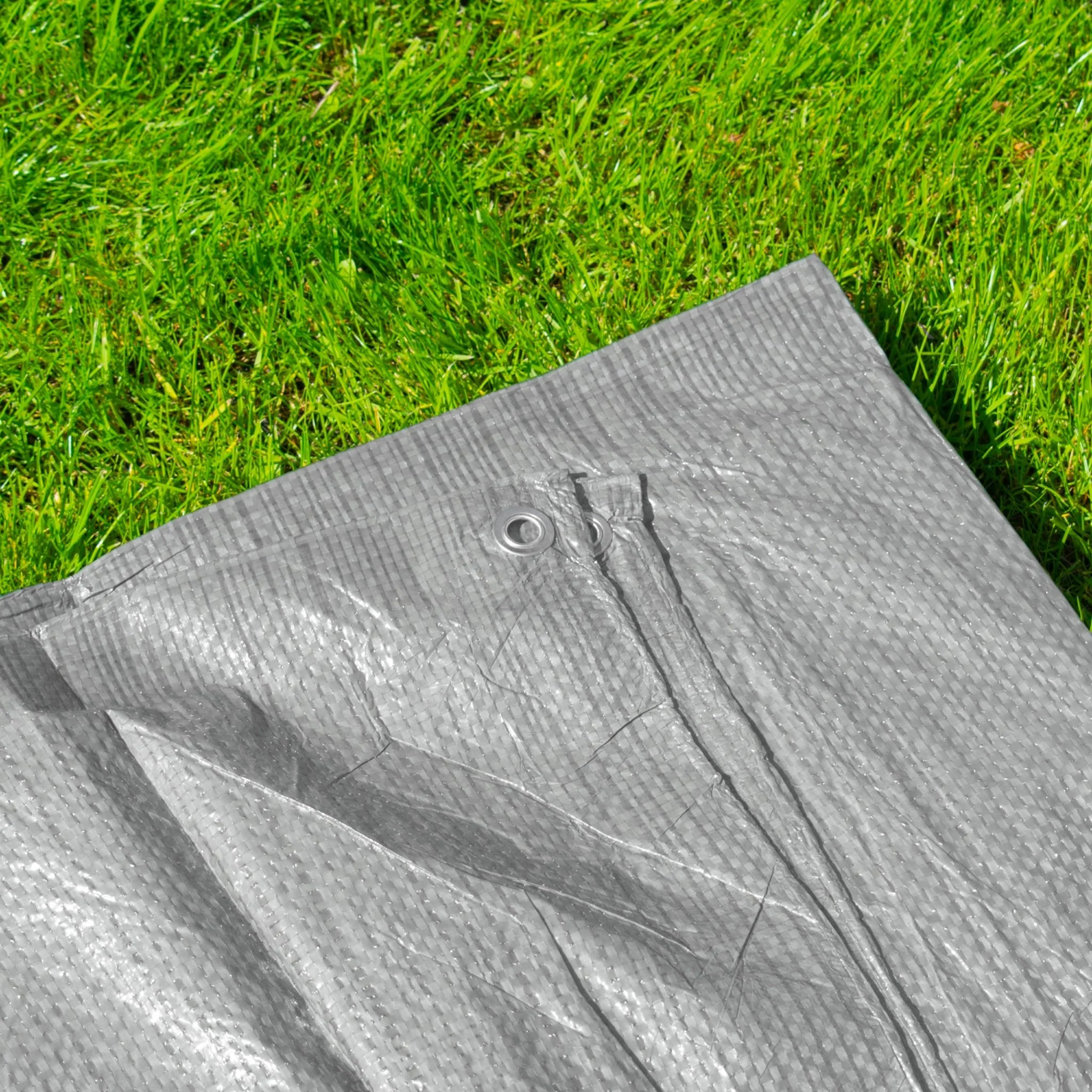 Grey S-Grade Tarpaulin with 20 x 4" Bungee Balls (White) - Image 3