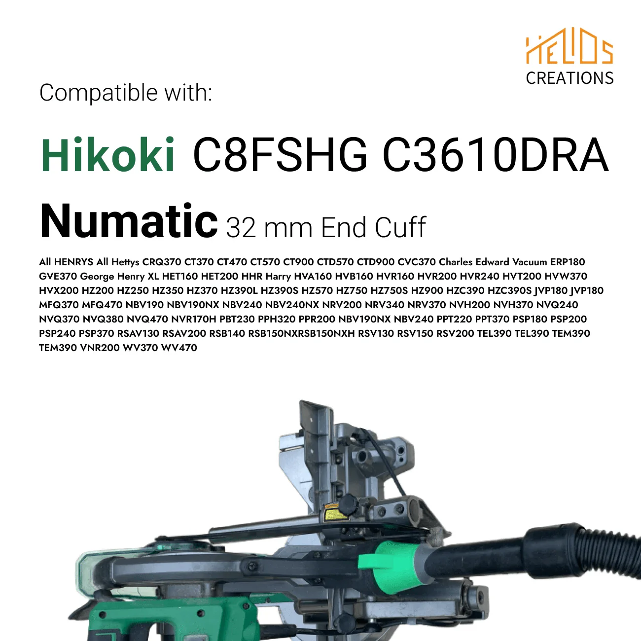 Hose Adaptor For Hikoki  Mitre Saw to Numatic, Henry Vacuum family - Image 2