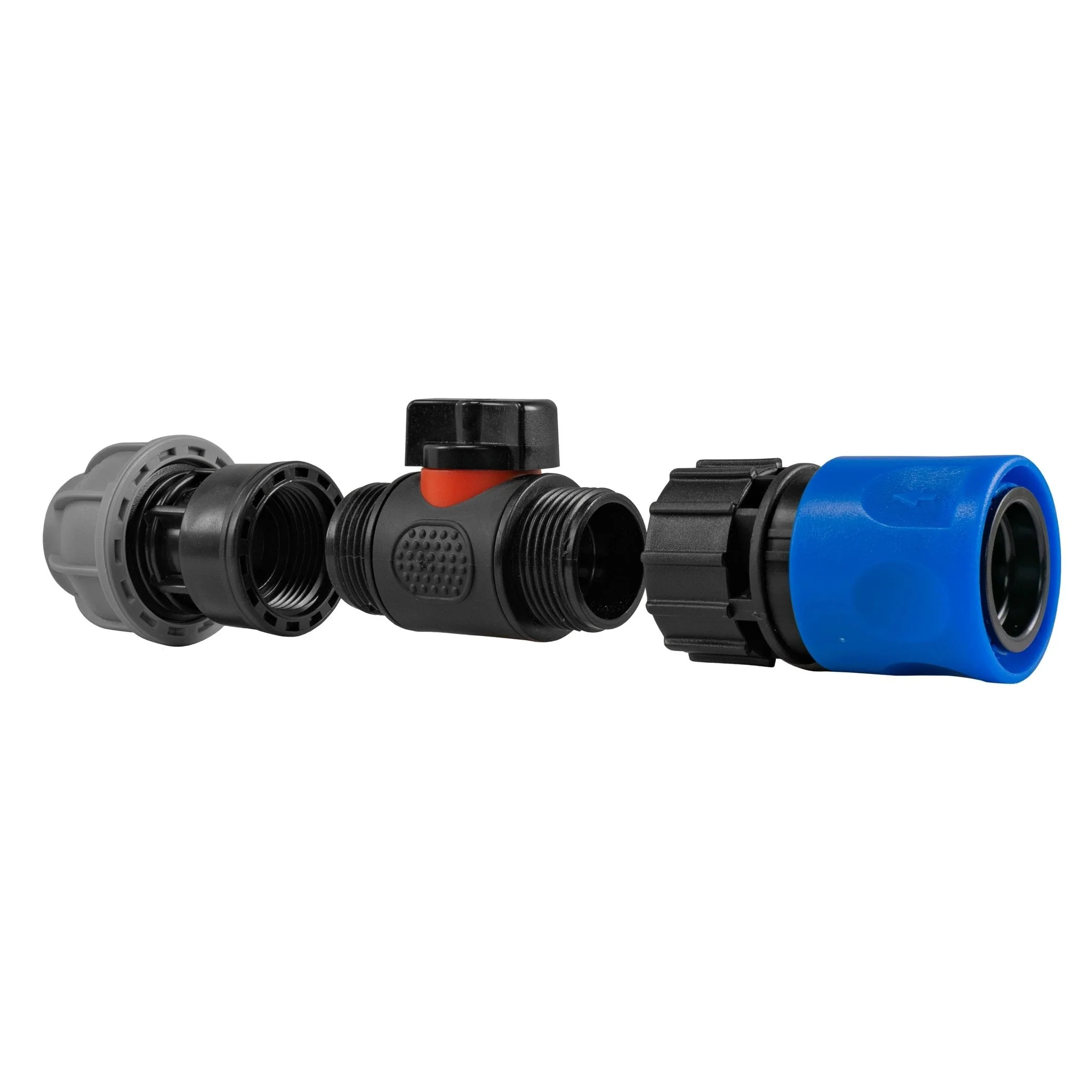 Hose Connector Blue with In-Line BSPM Valve and 20mm MDPE Straight - Image 5