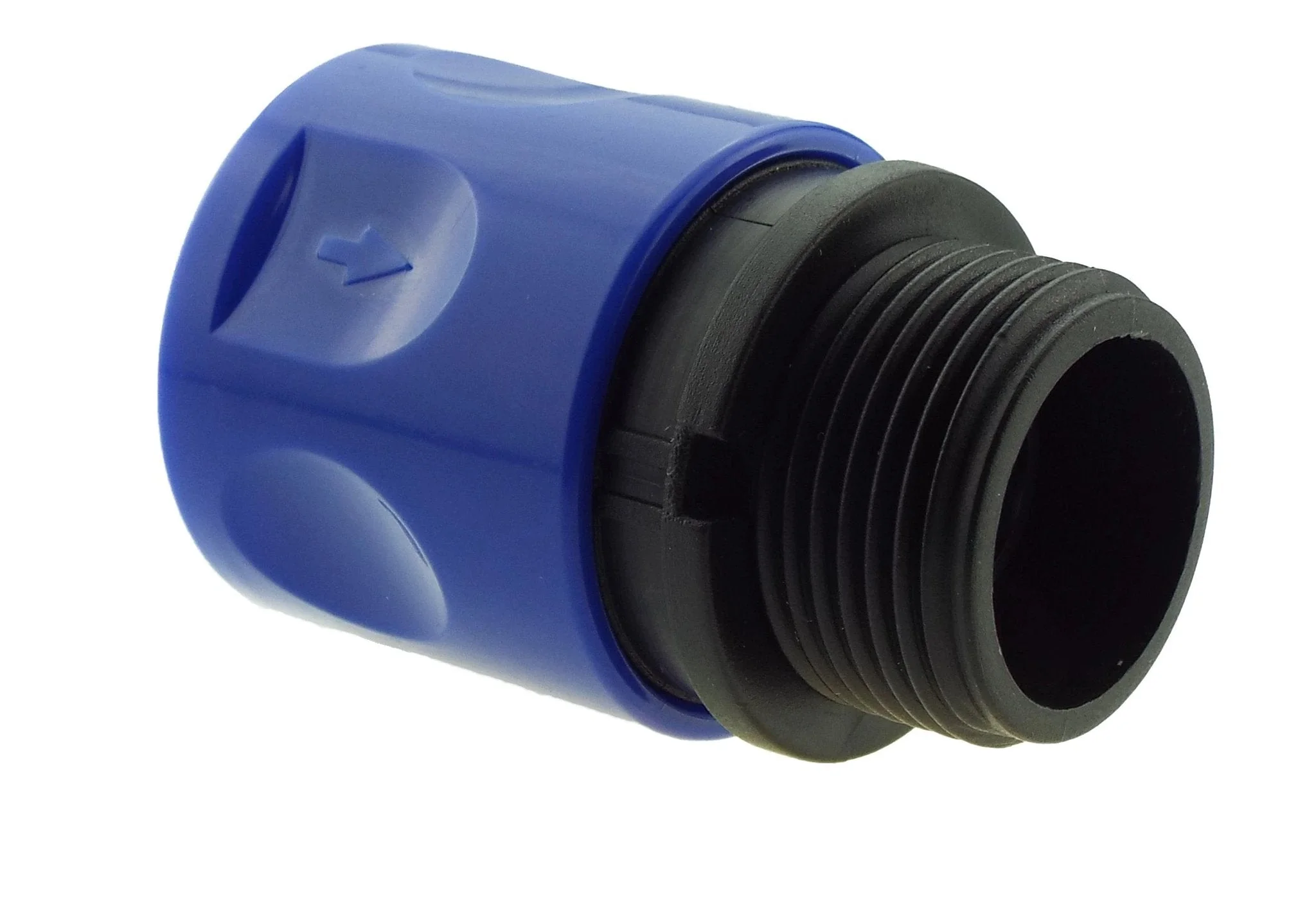 IBC 2” S60X6 Cap with ¾” BSP Threaded Hose Connector Blue and Double Male - Image 14