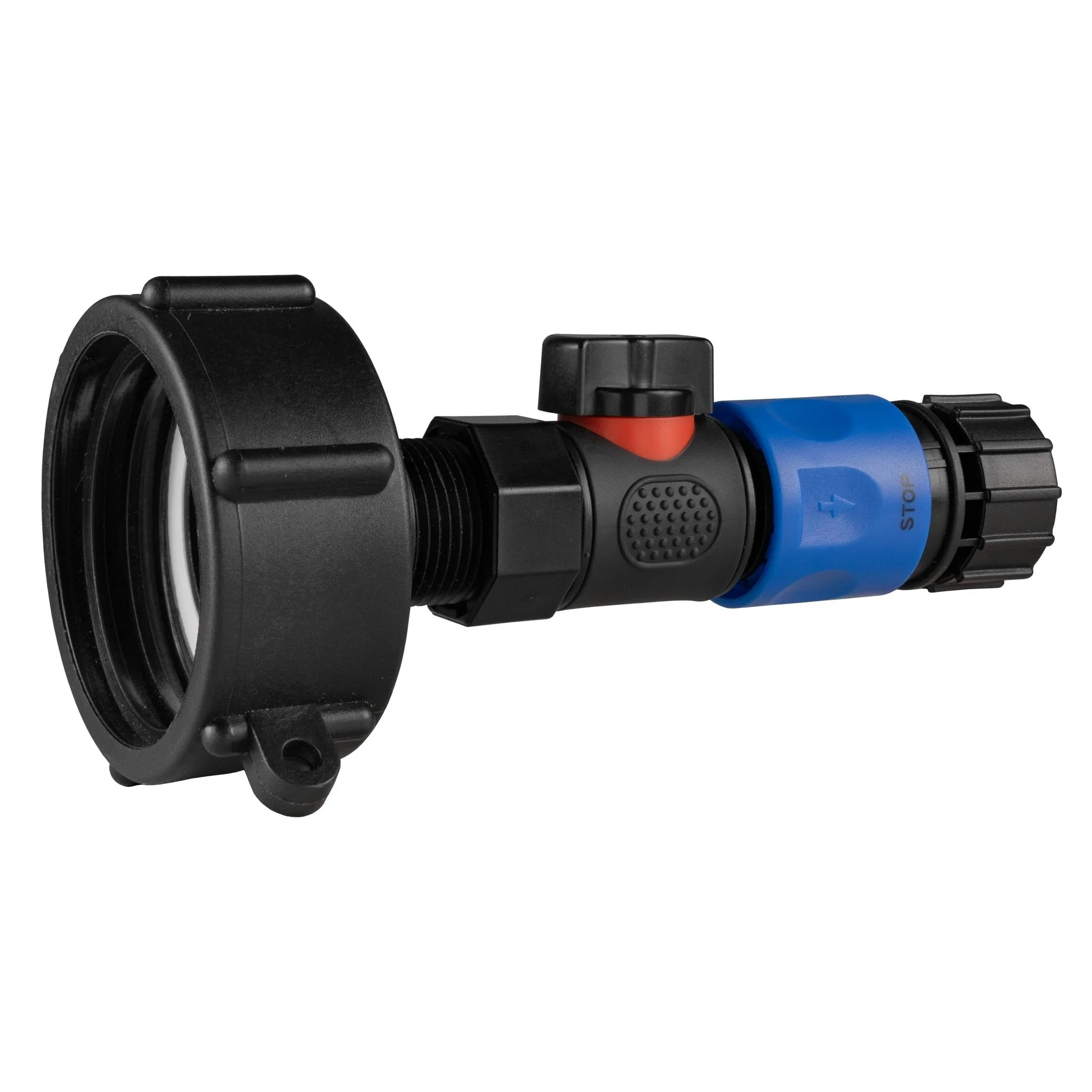 IBC 2” S60X6 Cap with BSPF Thread-Quick Connect Male Valve and Hose Connector 3/4" BSPF - Image 3