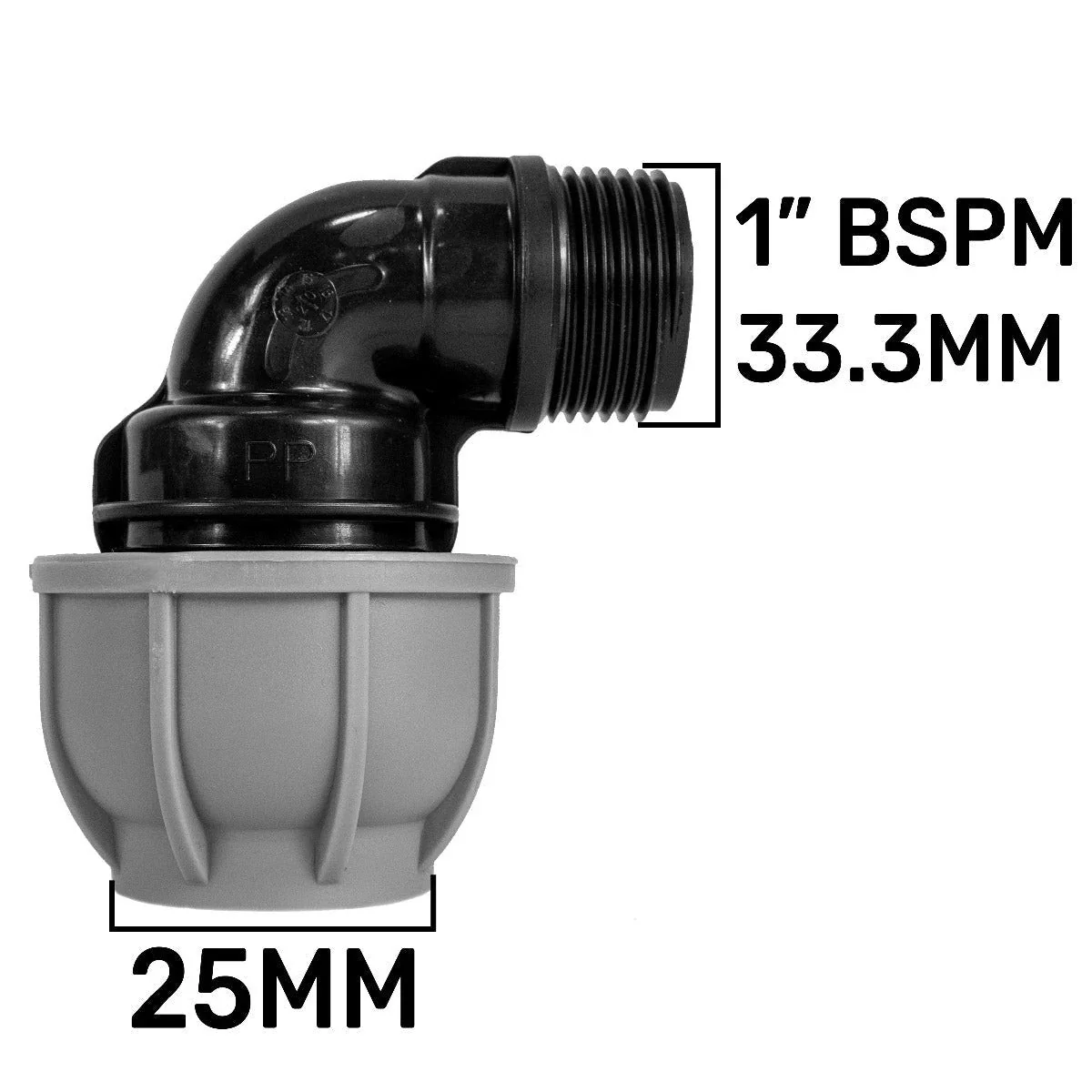 IBC 2” S60X6 Cap with Lever Valve and 25mm MDPE Elbow - Image 8