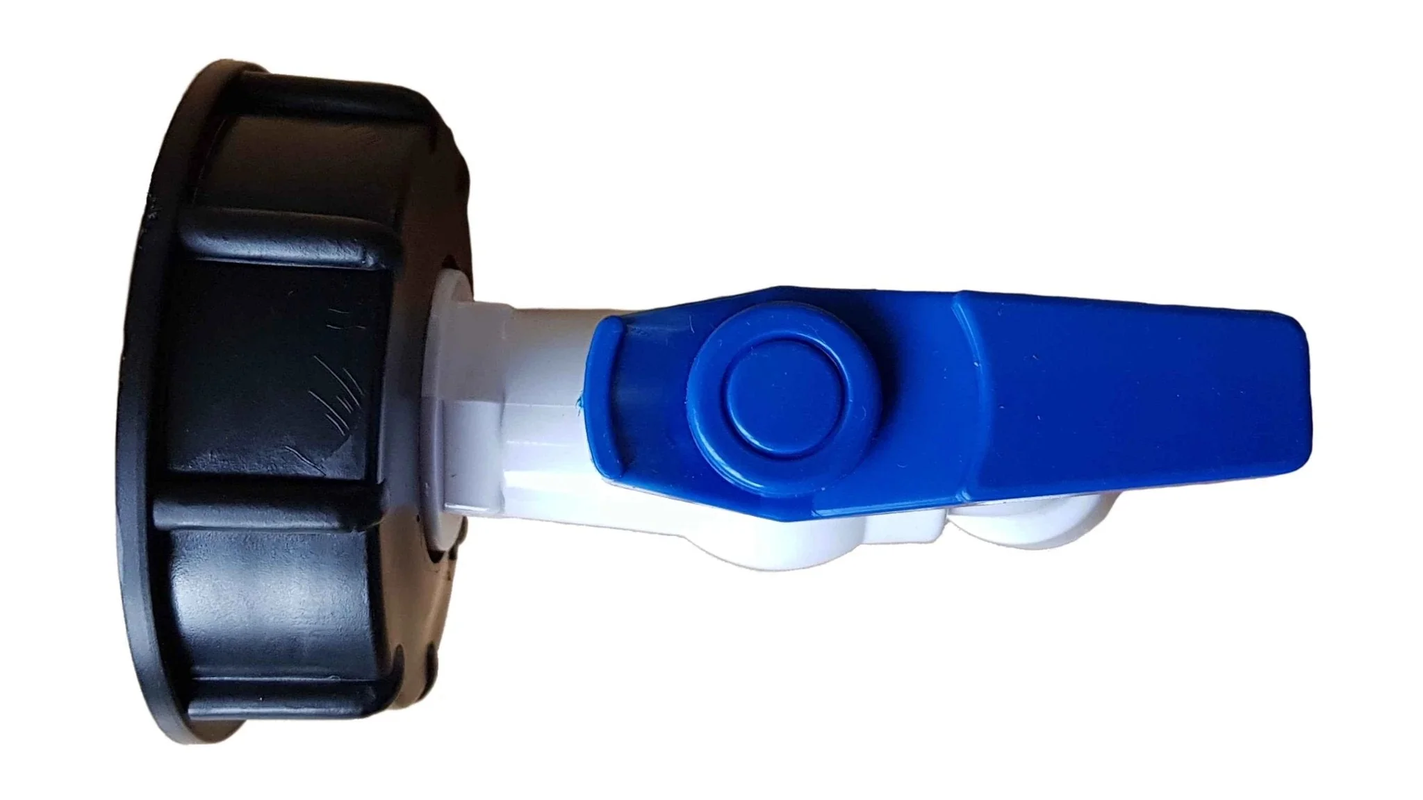IBC 2” S60X6 Cap with White Blue Plastic Tap - Image 2