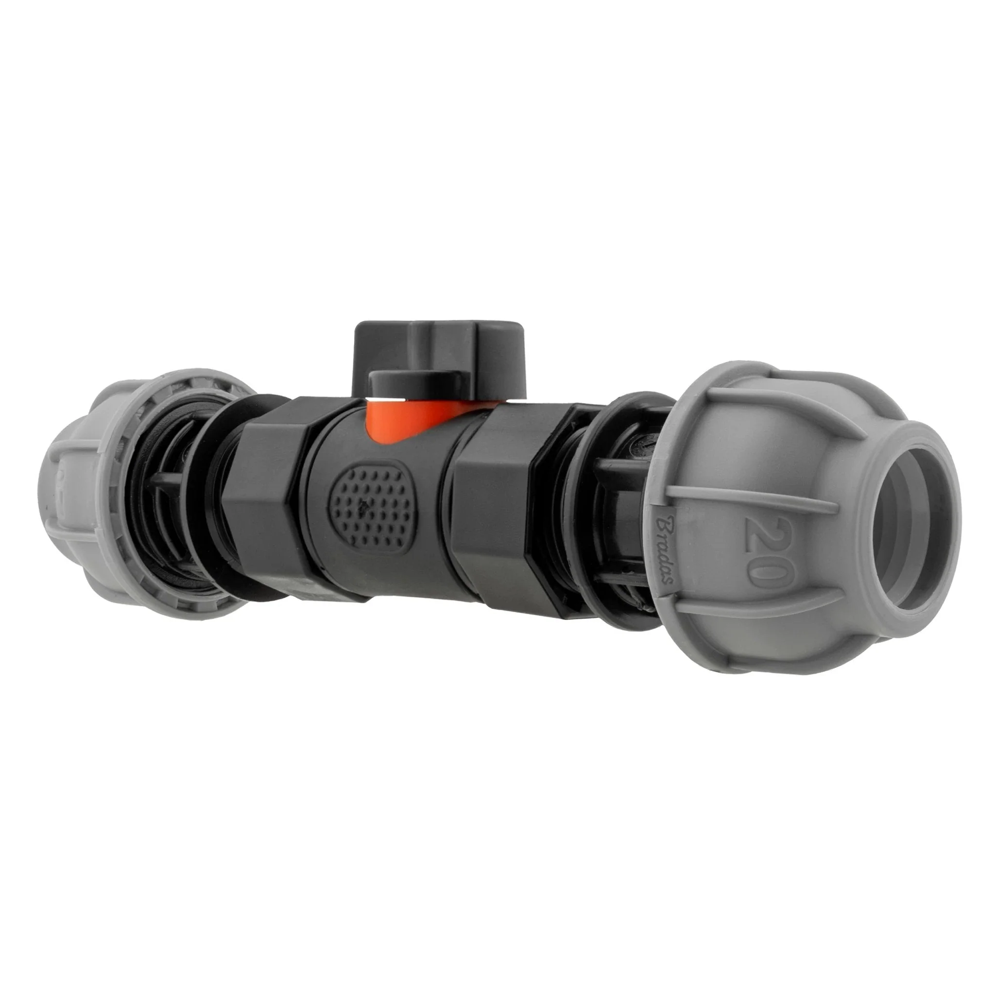 In-Line BSPF Valve with 2 x 20mm MDPE Straight Connectors - Image 3