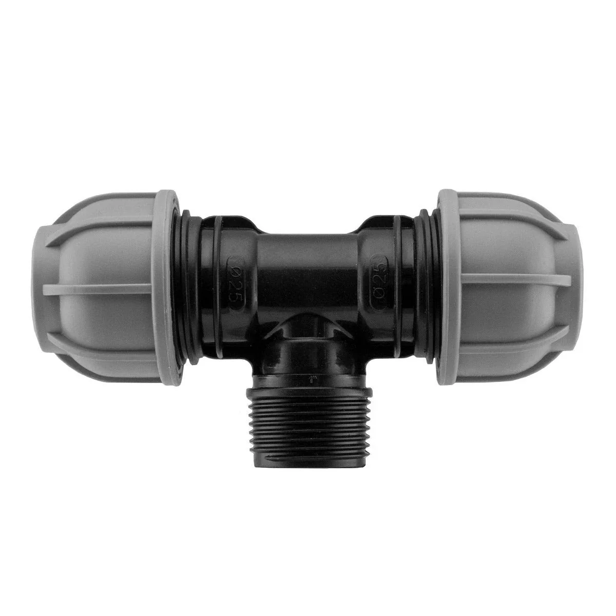 MDPE Tee 50mm - 1.5" BSPM - 50mm
