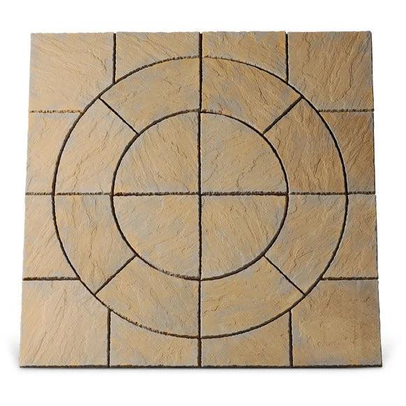 Chalice Concrete Paving Circle With Squaring Off Kit Honey Brown 3.24m2 - Image 4