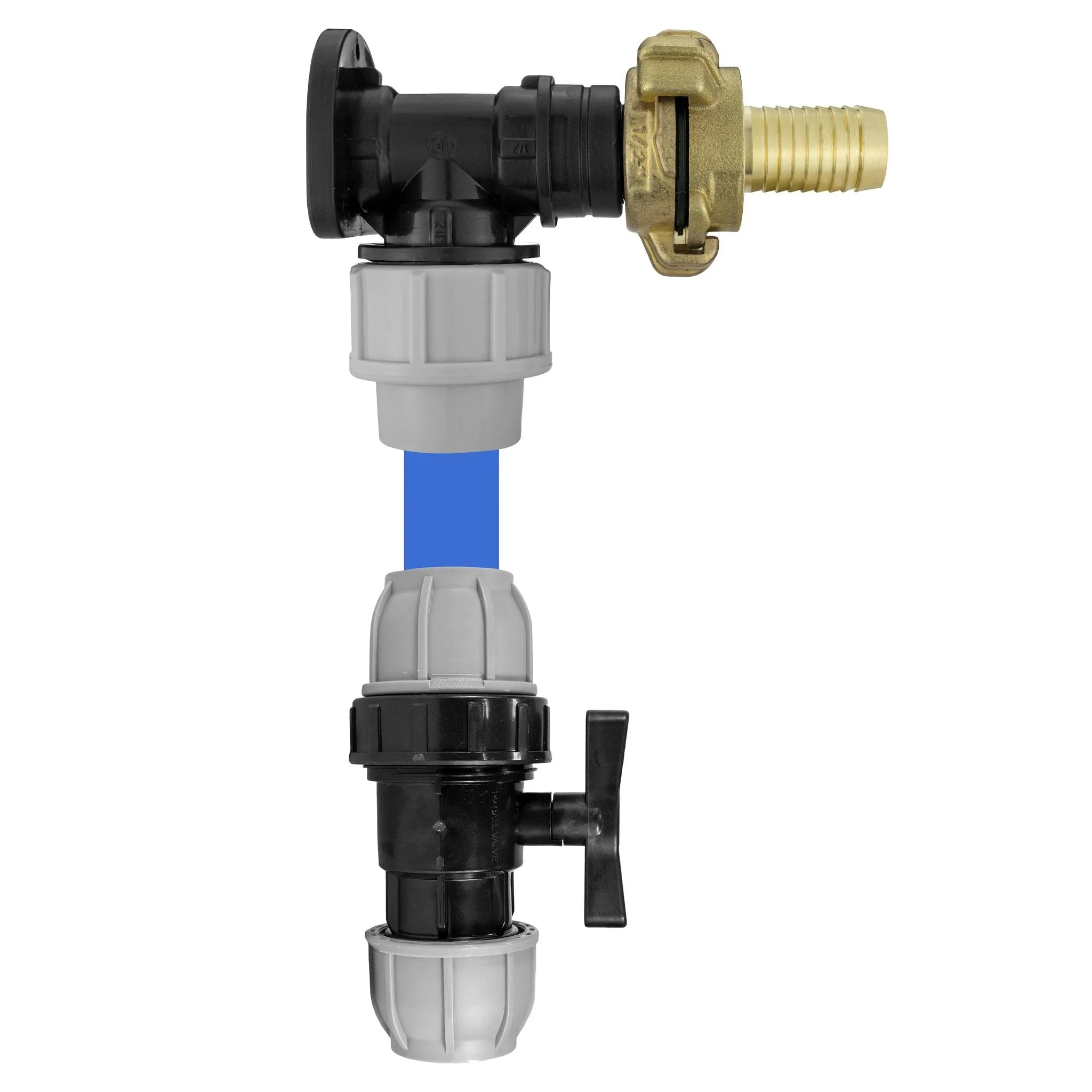Wall Flange Kit 20mm MDPE - Geka & In Line Valve + 3/4" Barb - Image 10