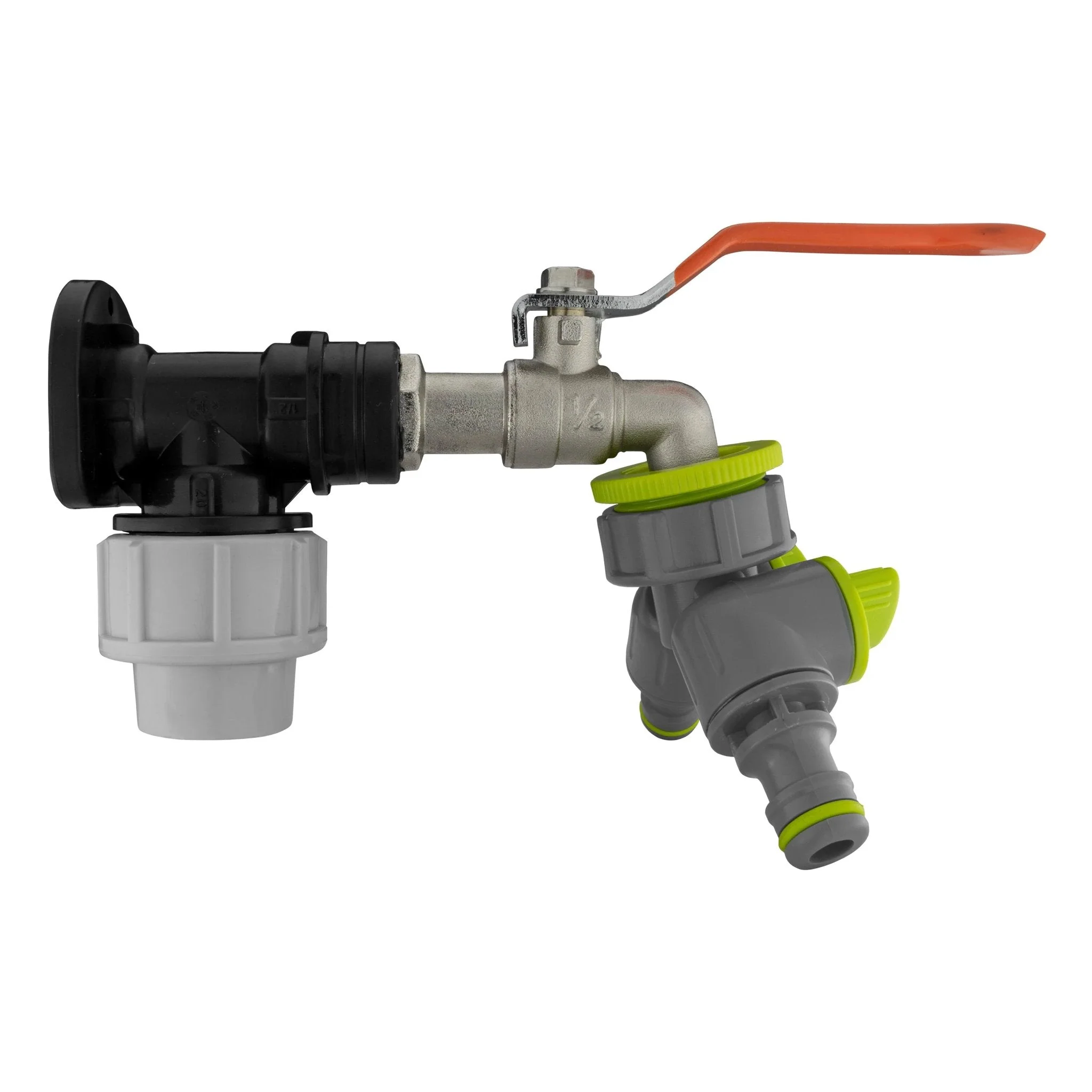Wall Flange Kit 20mm MDPE - Lever Tap & Two Way Splitter - Image 9