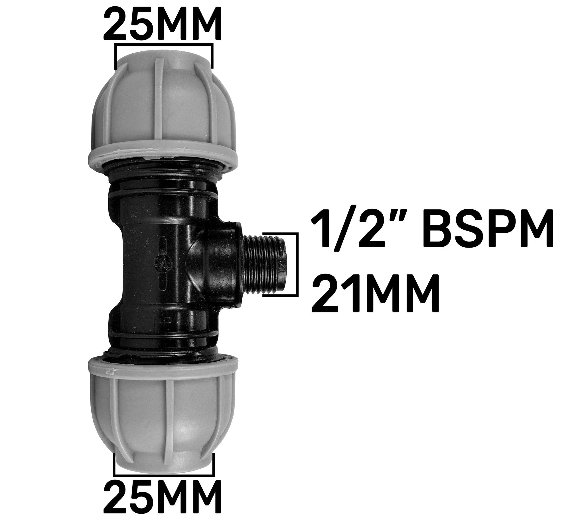Wall Flange Kit 20mm MDPE - Lever Valve & 25mm MDPE Tee Outlet - Image 5