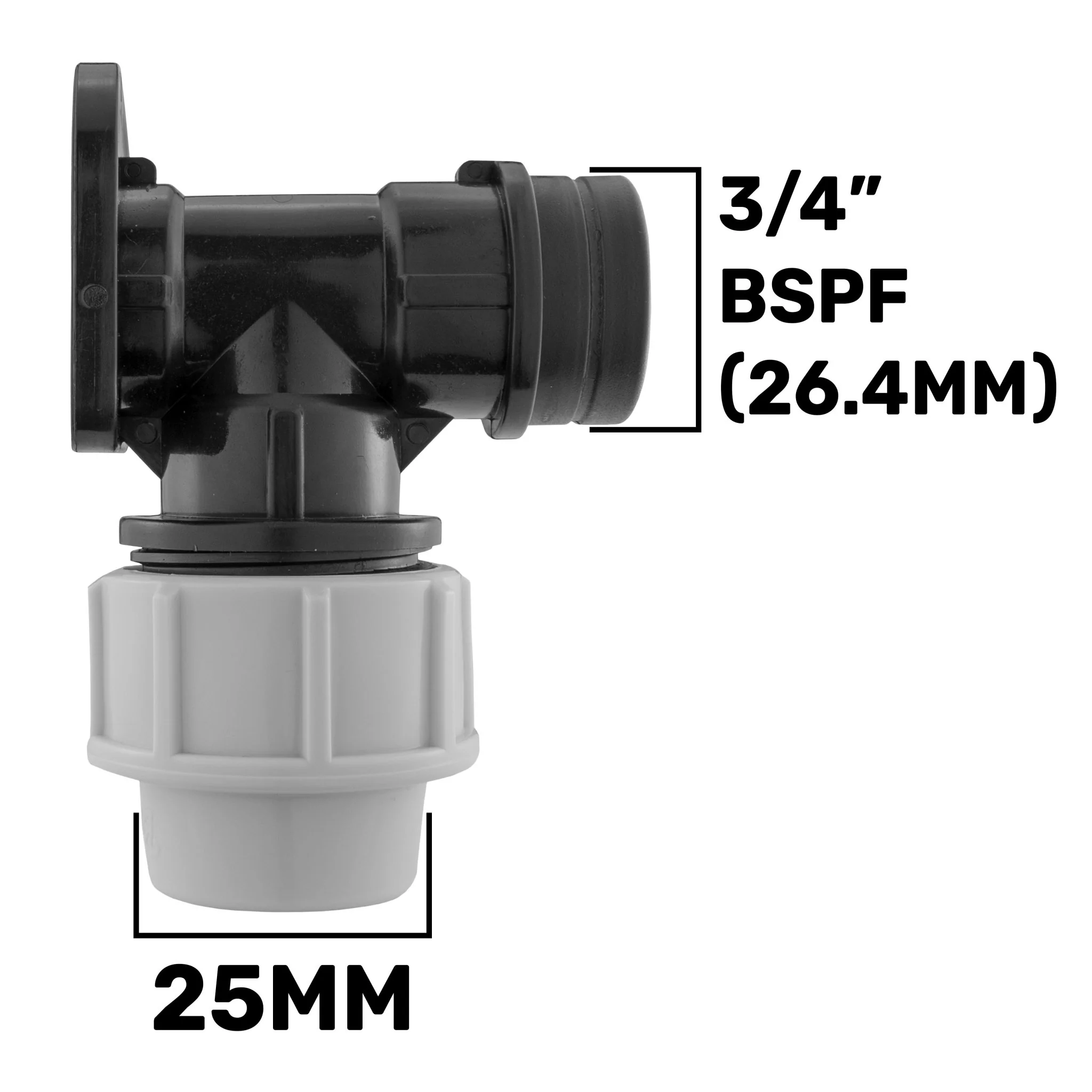 Wall Flange Kit 25mm MDPE + Male Click Lock + Hose Connector - Image 7