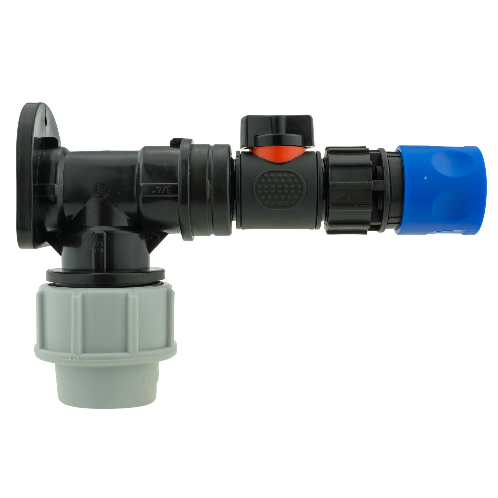 Wall Flange Kit 32mm MDPE + In-Line Valve & Female Quick Connector - Image 2
