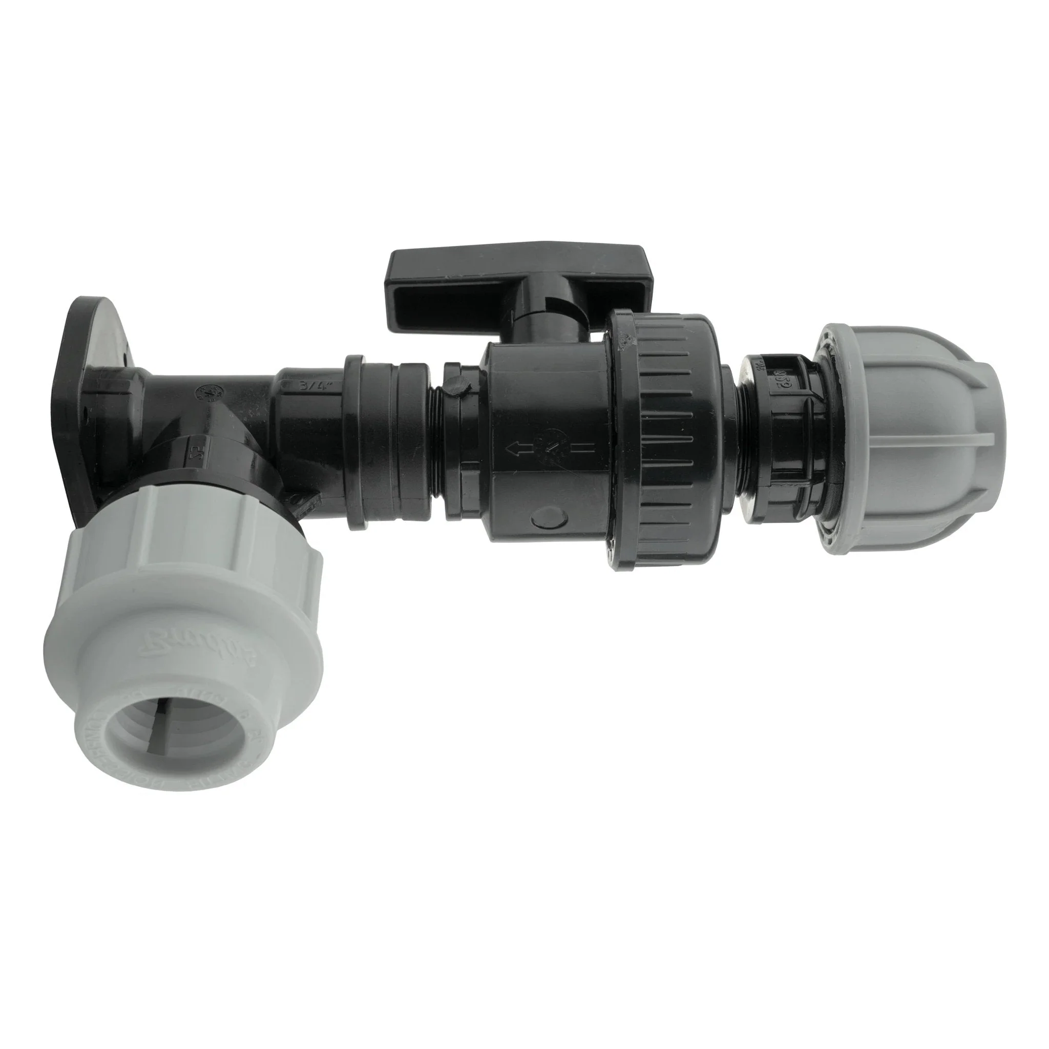 Wall Flange Kit 32mm MDPE + Large Plastic Valve & 32mm MDPE Straight - Image 3