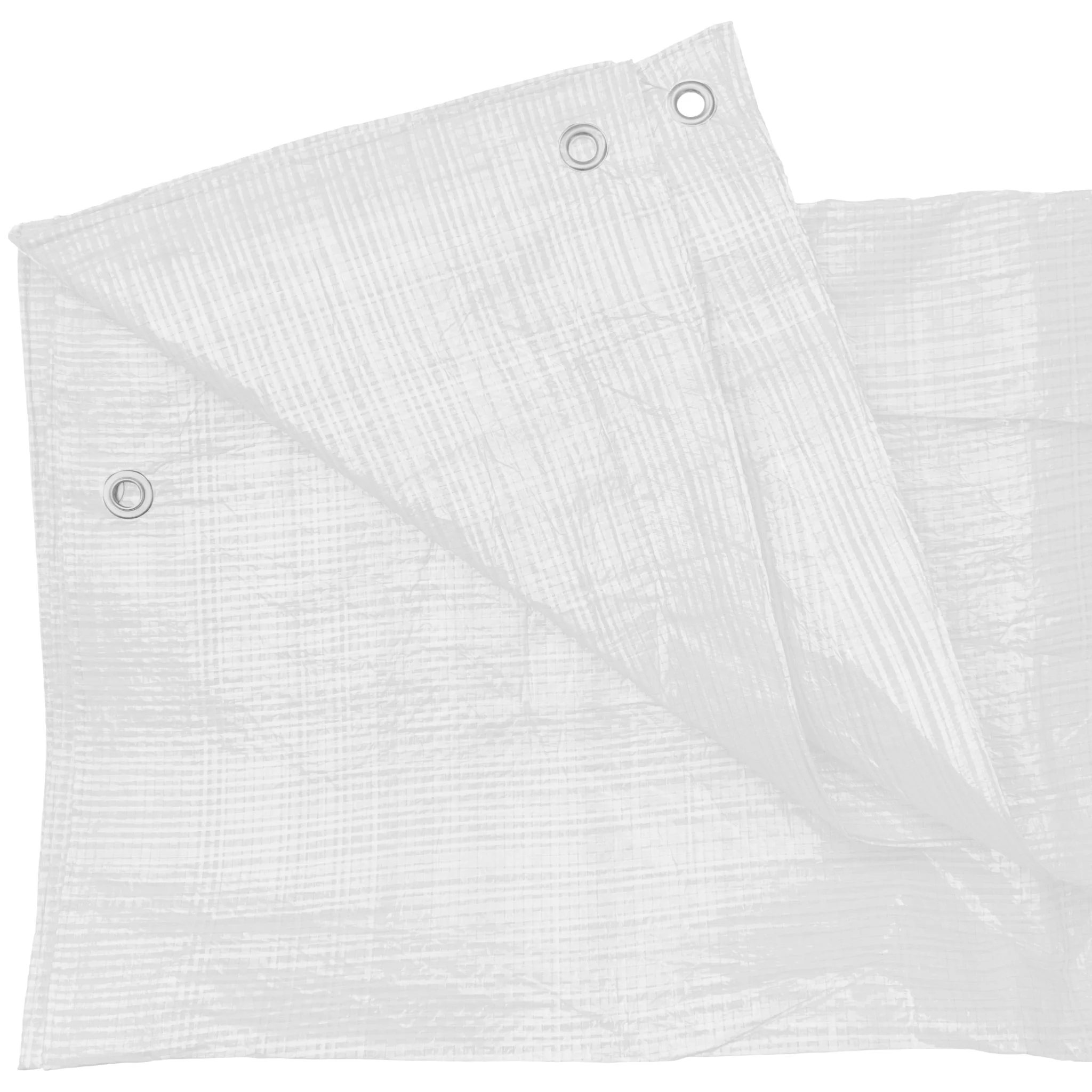White M-Grade Tarpaulin with 10m of 6mm Bungee Rope and 10 x Screw Type Tarp Clips - Image 7