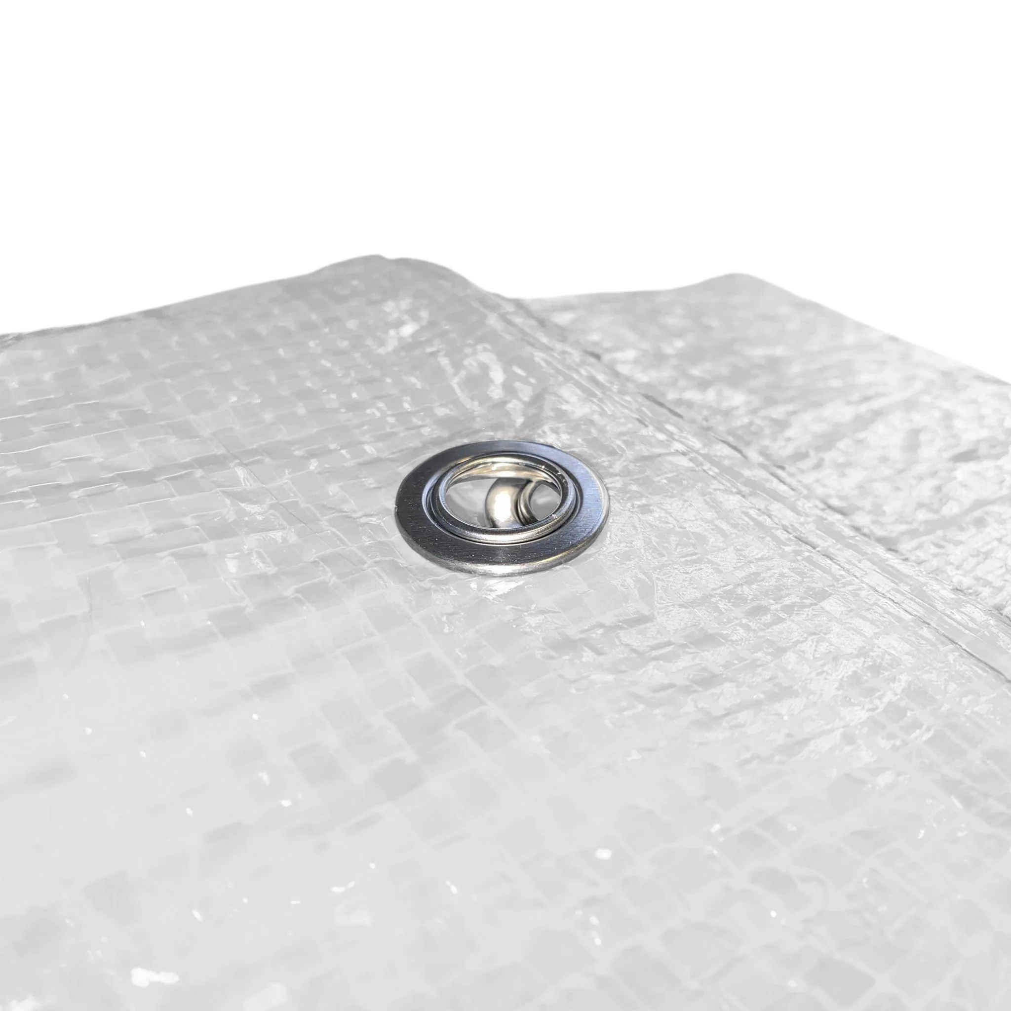 White M-Grade Tarpaulin with 10m of 6mm Bungee Rope and 10 x Screw Type Tarp Clips - Image 9